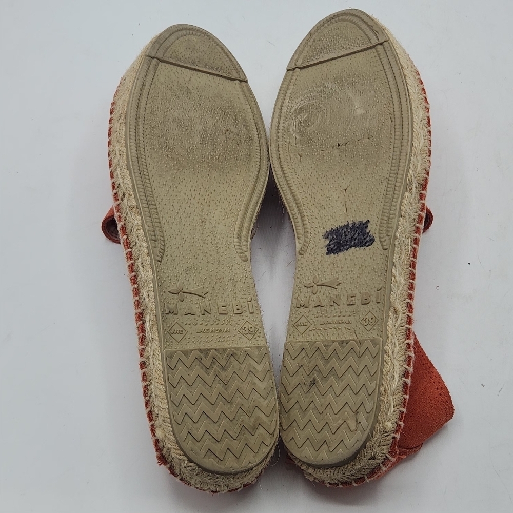 Manebí From Anthropologie Suede Espadrilles Hamptons In Orange Rust Size 39 - Picture 13 of 16